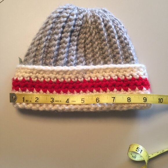 Handmade Chunky Knit Sock Monkey Toque Hat sz S - Picture 4 of 6